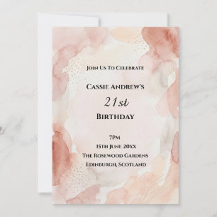 Peach Coral Rose Garden Birthday Invitation