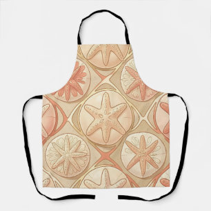 Peach Coral Starfish and Sand Dollar Apron