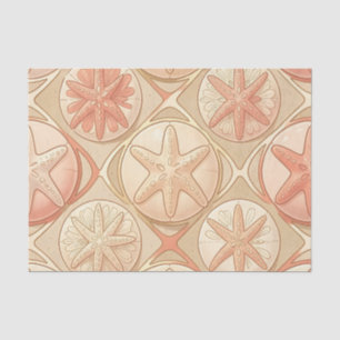 Peach Coral Starfish and Sand Dollar Tissue Paper