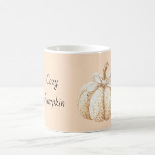 Peach Cosy Pumpkin with Bow Coffee Mug
