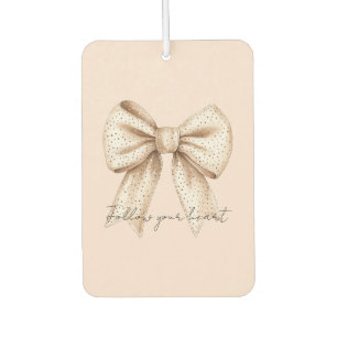 Peach Cream Bow Car Air Freshener