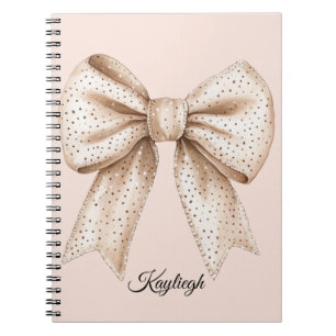 Peach Cream Bow Notebook