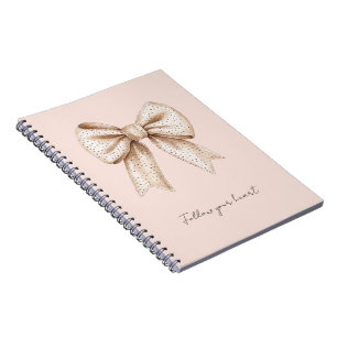 Peach Cream Bow Notebook