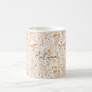 Peach Cream Flowers Coffee Mug