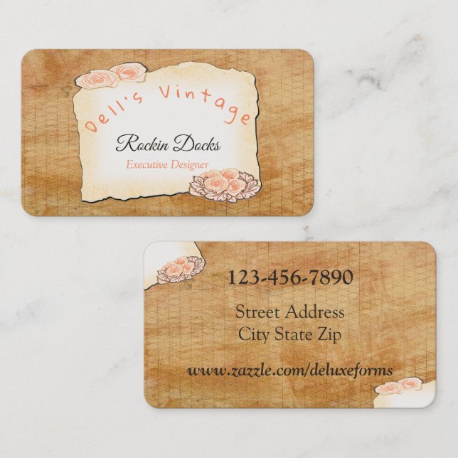Peach Cream Heath Business Card (Front/Back)