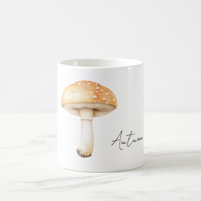 Peach Cream Mushroom Coffee Mug (Center)