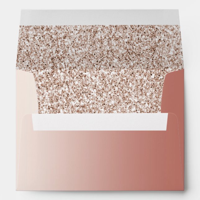Peach Cream Ombre Blush Glitter Envelope (Back (Bottom))