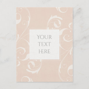 Peach & Creamy White Floral Swirl Elegant Wedding Postcard