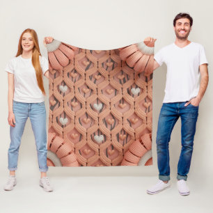 Peach Crochet Tiger Pattern Throw Blanket – Cosy