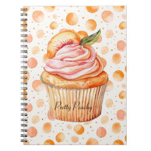 Peach Cupcake Whimsical Dots Notebook