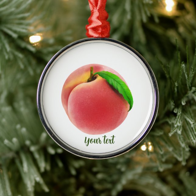 Peach Customise both sides Hand-painted Design Metal Tree Decoration (Tree)