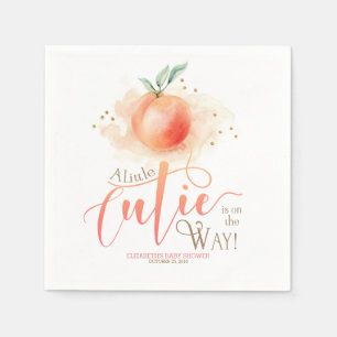 Peach Cutie Baby Shower Napkin