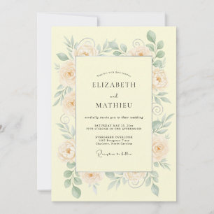Peach Dainty Botanical Wedding Invitation