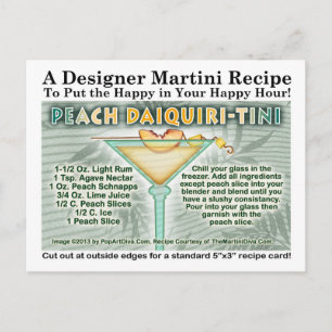 PEACH DAIQUIRI MARTINI RECIPE POSTCARD