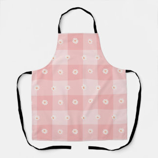 Peach Daisy Checkerboard Apron