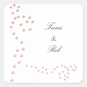 Peach Designer Envelope Seal Stickers Template