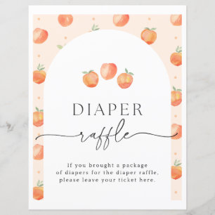 Peach Diaper Raffle Sign   Peach Baby Shower