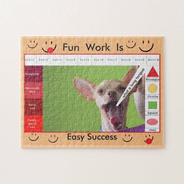 Peach dog educational puzzle to make kids smarter (Horizontal)