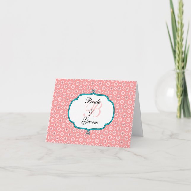 Peach Dot Personalised Note Cards Template (Front)