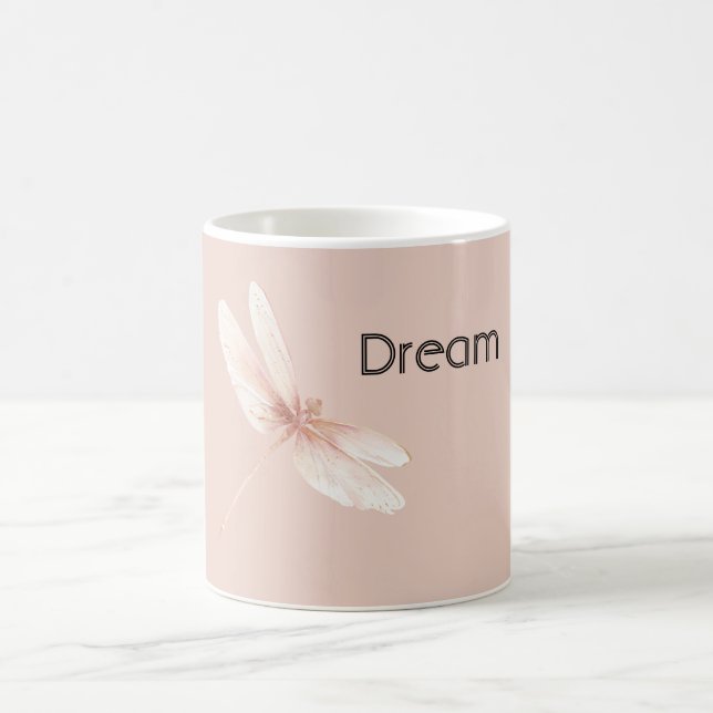 Peach Dragonfly Dream Coffee Mug (Center)
