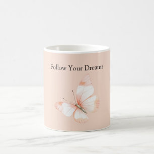 Peach Dreams Butterfly Coffee Mug