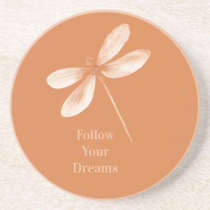 Peach Dreams Dragonfly Coaster