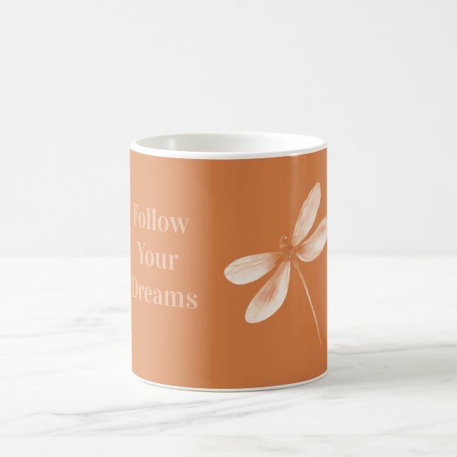 Peach Dreams Dragonfly Coffee Mug (Center)