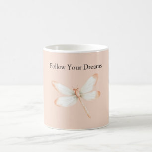 Peach Dreams Dragonfly Coffee Mug