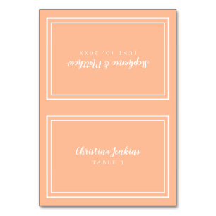Peach Elegant Wedding Custom Chic Guest Place Card