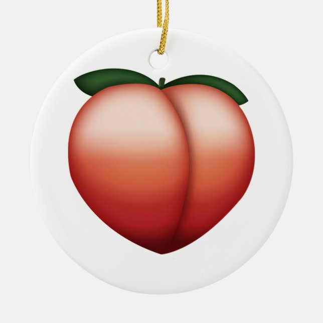 Peach - Emoji Ceramic Tree Decoration (Front)