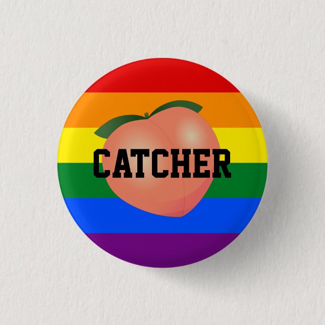 Peach Emoji Gay Bottom 3 Cm Round Badge (Front)