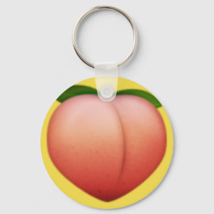 Peach emoji key ring