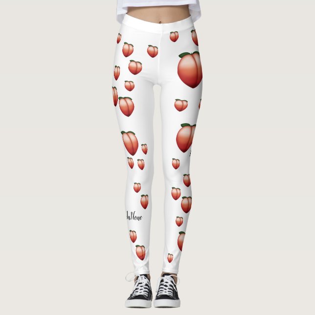 Peach Emoji Leggings (Front)