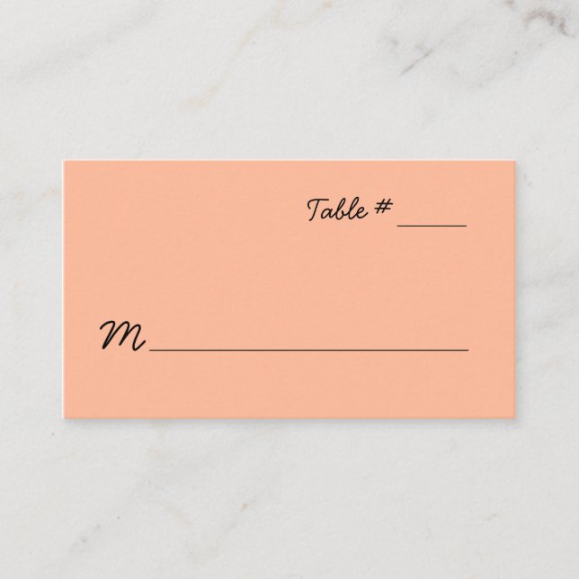 Peach Escort Place Card (Front)
