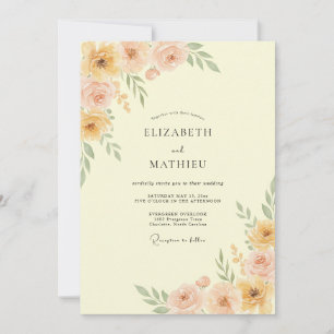Peach Ethereal Spring Wedding Invitation