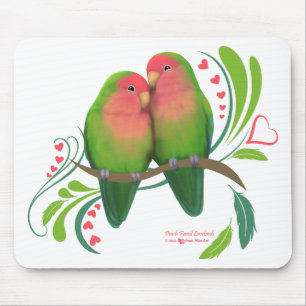 Peach Faced Love Birds Mouse Mat