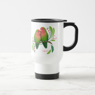 Peach Faced Love Birds Travel Mug
