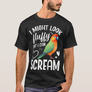 Peach Faced Lovebird Fluffy Birdkeeper Black Maske T-Shirt