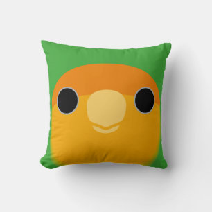 Peach-faced Lovebird (Orange-faced) Cushion