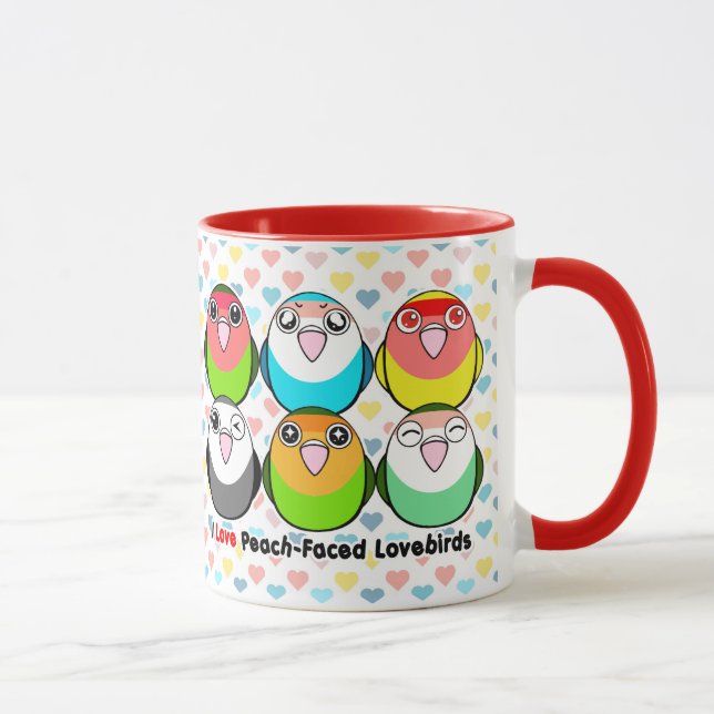 Peach-faced lovebirds mug (Right)