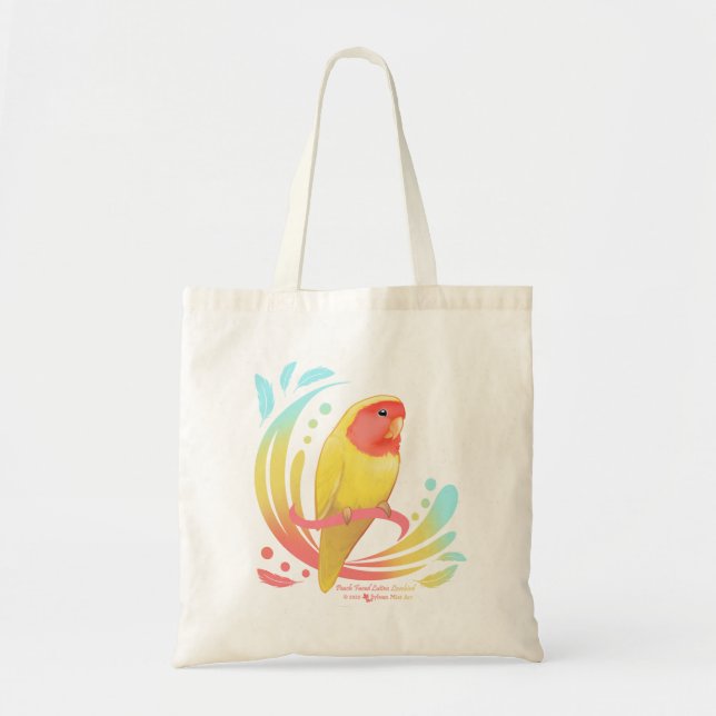 Peach Faced Lutino Lovebird Tote Bag (Front)