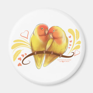 Peach Faced Lutino Lovebirds Magnet