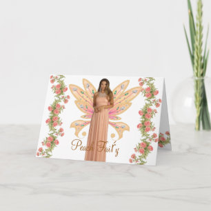 Peach Faiŕy Greeting Card