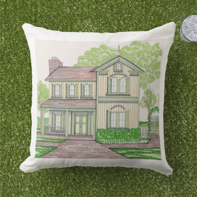 Peach Farmhouse Outdoor Pillow (Grass)