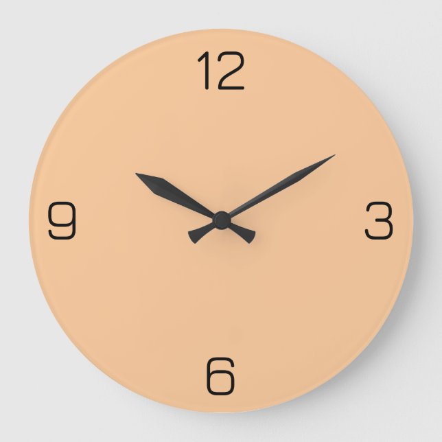 Peach FBC896 Colour with Add Your Name Option Large Clock (Front)