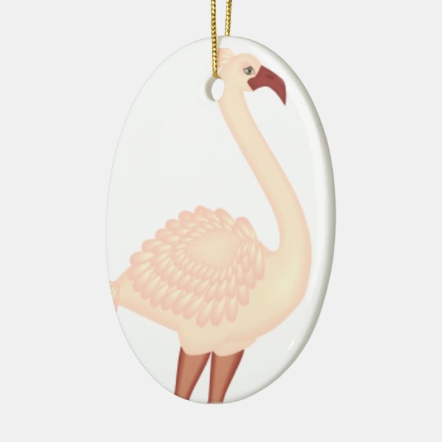 Peach Flamingo Ceramic Tree Decoration (Left)