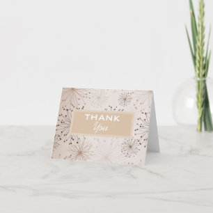 Peach Floral Abstract Thank You Card
