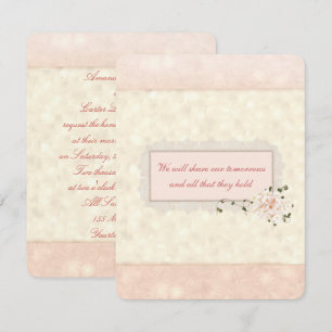 Peach Floral and Lace Wedding Invitation