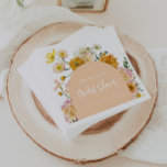 Peach Floral Arch Bridal Shower Napkin<br><div class="desc">Celebrate the bride-to-be with our stunning bridal shower napkins! Featuring a gorgeous peach coloured arch adorned with delicate watercolor flowers in stunning hues of yellow,  orange,  and soft pink. The design is elegant,  feminine,  and perfect for a sophisticated celebration.</div>