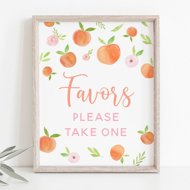 Peach Floral Birthday Party Favour Sign (Creator Uploaded)